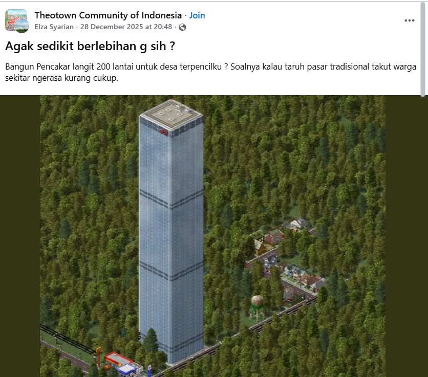 Screenshot Facebook Post